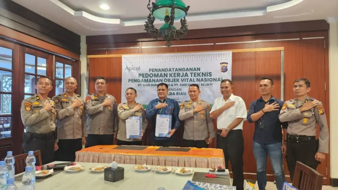 Apical dan Polda Riau Tandatangani Pedoman Kerja Teknis 2025